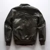 A2 Sheep genuine leather jacket Men's lapel casual flying coats