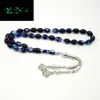 Blue Luminous Tasbih Muslim Harts Rosary Everything Is New Misbaha Eid Ramadan Gift Islamic Masbaha 33 Prayer Beads Armband Y2007295f