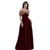 Etnische kleding sexy bordeaux fluwelen pailletten qipao dame bruids trouwjurk herfst winter avondfeest cheongsam een schouder vestidos