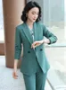 Dames Tweedelige Broek Dames Kantooruniform Ontwerpen Broekpakken Formele Vrouwen Zakelijke Werkkleding Pakken Vrouwelijke Blazers Set Herfst Winter