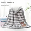 Cartoon Addensare Doppio Strato di Flanella Calda Busta Swaddle Morbida Passeggino Avvolgere Biancheria da Letto per Bambini Coperta Bebe 231229