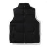 Men's Vests 2023 Winter Stand Collar For Lovers Vest Color Cotton Liner Shirring Sleeveless Zipper Pocket Casual Fashion Cardigan Coat