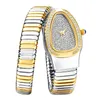 Armbanduhren Schlange voller Diamanten Frau Uhr Gold Silber Armband Uhren Dame Mode Party Frauen Quarz Relogio feminino 2024