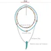Naszyjniki wisiorek boho tęczy małe koraliki Choker Naszyjnik moda gwiazda Pearl Turquoises łańcuch dla kobiet DIY ręcznie robiony biżuteria 250a