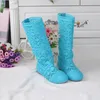Caps 2023 Hollow Boots Shoes Breathable Knit Line Mesh Boots Summer Women's Boots Knee High Tube Women's Shoes 3441