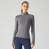 Chemises actives pour femmes, veste de Yoga, sport, coupe cintrée, fermeture éclair, extensible, évacuant l'humidité, haut de saut de course en plein air