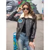 First layer pure cowhide leather jacket women's air force g1 pilot leather jacket wool collar plus cotton retro casual autumn and winter