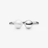 Anelli nuziali aperti in argento sterling 100% 925 ad alta lucidatura con perla coltivata d'acqua dolce per le donne Anello di fidanzamento Fashion Jewelr242S
