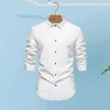 Men's Casual Shirts Simple Men Long Sleeve Shirt Formal Business Style Slim Fit With Soft Buttons For Professional Suit