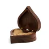 Jewelry Pouches Bags 40GB Heart Walnut Wood Ring Box Proposal Engagement Holder Wooden262Z