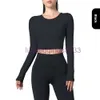 Lu Home roupas de ioga Ebb to Street réplica oficial de alta qualidade do mesmo modelo com 1 1 artesanato feminino top esportivo mangas compridas Sem aros