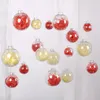 Decorações de Natal 20 PCS DIY Clear Plastic Fillable Ornament Balls com tampa removível de metal prateado para árvores 8cm