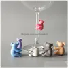 Strumenti Bar Riconoscimento tazza Koala Bicchiere da vino Tag identificativo Sile Tag dedicato per feste 6 pezzi / set Consegna drop Home Garden Kitchen Dinin Dhji3