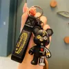 PVC Mechanical Little Bear Pendant Keychain 3D Söt tecknad animation Komisk bilväska Keyring Souvenir Par gåva