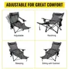 Camp Furniture Camping Chairs Folding Chair Lounge 330 Lbs Capacity W/ Footrest Mesh Cup Holder Storage Bag