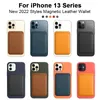 Offical PU Leather Card Wallet Case för iPhone 15 Pro Max Plus för iPhone 14 13 12 Pro Strong Magnetic No Animation Magnet Cover