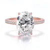 Choucong obietnicy Pierścień palców Rose Gold wypełniony 925 Srebrny owalny cięty 3CT Diamond CZ Pierścienie zespołu zaręczynowego dla Wome Wome Wedding Jewelry218t