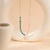 Hanger Kettingen Hartvormig Prachtig Paar Roestvrij Staal Damesketting Eenvoudig Natuursteen Zoete Liefde Ketting Sieraden