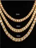 Hiphop 18k Gold Iced Out Diamond Chain Necklace CZ Tennis Necklace For Men And Women42767622315365