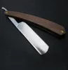 Janpan 440C Steel Men rakar trä Straight Razor Beech Wood Handle Safety Razor Classic Old Face Barber Razor Folding Scheermes7508176