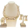 Orecchini Collana Yulaili Vendita Serie Oro Brasiliano Set di gioielli placcati in rame di lusso Set italiano di quattro set per matrimonio da donna257V