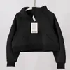 Lu Lu Dames Sportkleding Jas Halve Rits Lange Mouw Losse Warme Sweatshirts Gym Workout Kleding Sport- en Vrijetijdsyoga-jas