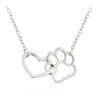 Aushöhlen Nette Herz Hund Katze Pfote Anhänger Halskette Tier Druck Freundschaft Schmuck Mutter Kind Liebe Necklaces258S