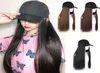 Fashion Women Knit Hat Baseball Cap Wig Straight Long Hair Big Wavy Curly Hair Extensions Girls Beret New Design Simulation Hair Y8951006