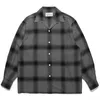 Heren T-shirts 23SS Hoge Kwaliteit 1:1 Lange Mouwen Plaid WACKO MARIA Shirt Mannen Vrouwen Oversized Hawaiiaanse Mode