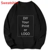 Uw eigen ontwerp merk gepersonaliseerde aangepaste sweatshirts mannen vrouwen tekst DIY hoodies sweatshirt casual hoody trui kleding 231229