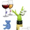 Outils de bar Koala Cup Recognizer Verre à vin Sile Identifier Tags Party Étiquette dédiée 6pcs / Set Drop Livraison Maison Jardin Cuisine Dinin Dhji3