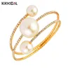 Bracelet KIOOZOL Design inhabituel trois couches grand bracelet de perles Micro incrusté CZ bracelets pour femmes bijoux accessoires 2021 179 KO43737291