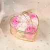 Fleurs décoratives pour la saint-valentin, Simulation de Rose en métal, boîte de cœur d'amour, fleur de savon, cadeaux artificiels, décor de fête heureuse, 2024