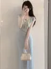 Abbigliamento etnico Stile cinese Qipao da donna grazioso primavera estate sottile abito cheongsam sexy casual quotidiano migliorato