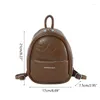 Sacs d'école Sac à dos Vintage Petit sac à dos en cuir pour fille Femmes Polyvalent Mode Double sangle Sac à bandoulière Couleur unie Mini Pack