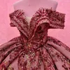 Sexy hors de l'épaule robe de 15 ans robe de Quinceanera 2024 perles appliquées florales filles robe de concours dos nu doux 16 robes de bal