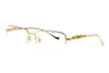 Lunettes de soleil de mode cadres lunettes de créateur homme femme argent lunettes de vue en métal optique C décor grande panthère demi-monture lunettes hommes W