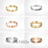 Love Screw Ring Mens Rings Classic Luxury Designer Jewelry Women Titanium Steel Alloy Goldplated Gold Silver Rose Fade Never Allergic 4mm 5mm 6mm 5Q E2CA