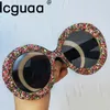 Rhinestone Sunglasses Women Designer Steampunk Oversized Round Female Sunglasses Music Festival De Sol Feminino 231228