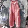 Gestreifter Druck, lässige Damen-Overalls, weites Bein, große Tasche, Sommer-Overall, ärmellos, knöchellang, insgesamt, Streetwear, Combinaison 231228