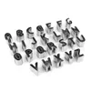 26 pezzi piccoli taglieri di alfabeti impostati a - z, strumenti di decorazione in acciaio inossidabile lettere di fondente per le lettere di fondente 122136