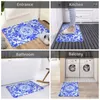 Tappeti Piastrelle Azulejo portoghesi Zerbino per porta d'ingresso Esterno Impermeabile Blu Porcellana Delft Zerbino Giardino Garage Tappeto d'ingresso Tappeto