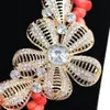 Orecchini Collana Ultimo design Perline di corallo nigeriano Set di gioielli Matrimonio reale Africano Grande ciondolo in oro Dichiarazione CNR832289p