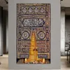 Moschea Mohammed Porte dorate Poster religioso Calligrafia musulmana Tela Pittura Kaaba Testo arabo Wall Art Corano Decorazione islamica 231228