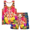 HX indien dieu vêtements ensemble mode 3D imprimé gilet t-shirts shorts sweats à capuche pantalons hommes femmes goutte 231228