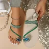 Slippers Crystal Women Flats Shoes Summer Open Toe Beach Flop Flops 2024 Sandals Trend Slingback Slides Femme