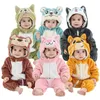 Born Baby Pagliaccetti Unicorno Tutine per bambini Kigurumi Boy Girls Pigiama Animale Cartoon Pagliaccetto Pigiama con cappuccio Costume per bambini Vestiti 231229