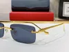 Mens Carti Designer Solglasögon Kvinnor lyx C Decor Eyeglasses Frame Temples Metal Frameless Rectangular Sunshade Man Eyewear Optical Sonnen