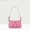 مصمم 24SS Viviane Westwoods Bag Viviennewestwood Pink Bag for Empress Dowager Xis Underarm Saturn Bag New Lacquer Leath