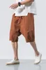 Men's Pants 2024 Men Baggy Cross-Pants Male Elastic Waist Calf Length Harem Army Trousers Casual Hip Hop Big Crotc Bloomers